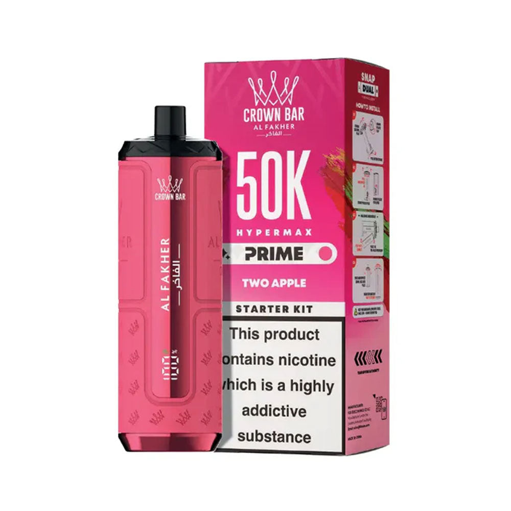 Al Fakher Crown Bar 50K Hypermax Prefilled Pod Kit - Two Apple