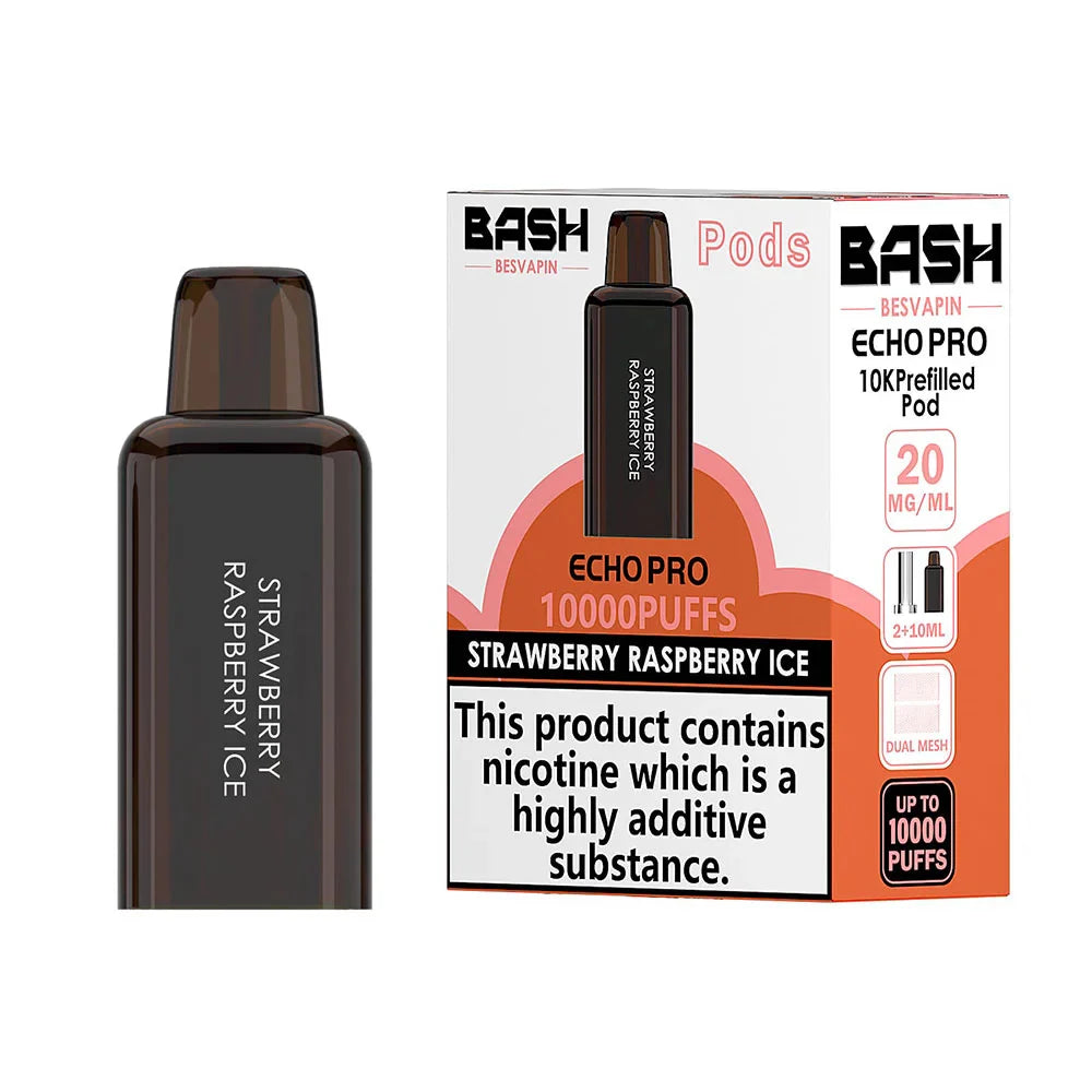 Bash Besvapin Echo Pro 10K Prefilled Pods - Strawberry Raspberry Ice