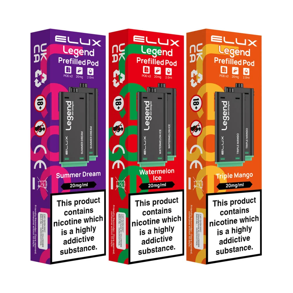 Buy Elux Legend 1500 Pods | 2ml Prefilled with 20mg Nic Salts Buy Elux Legend 1500 Pods | 2ml Prefilled with 20mg Nic Salts