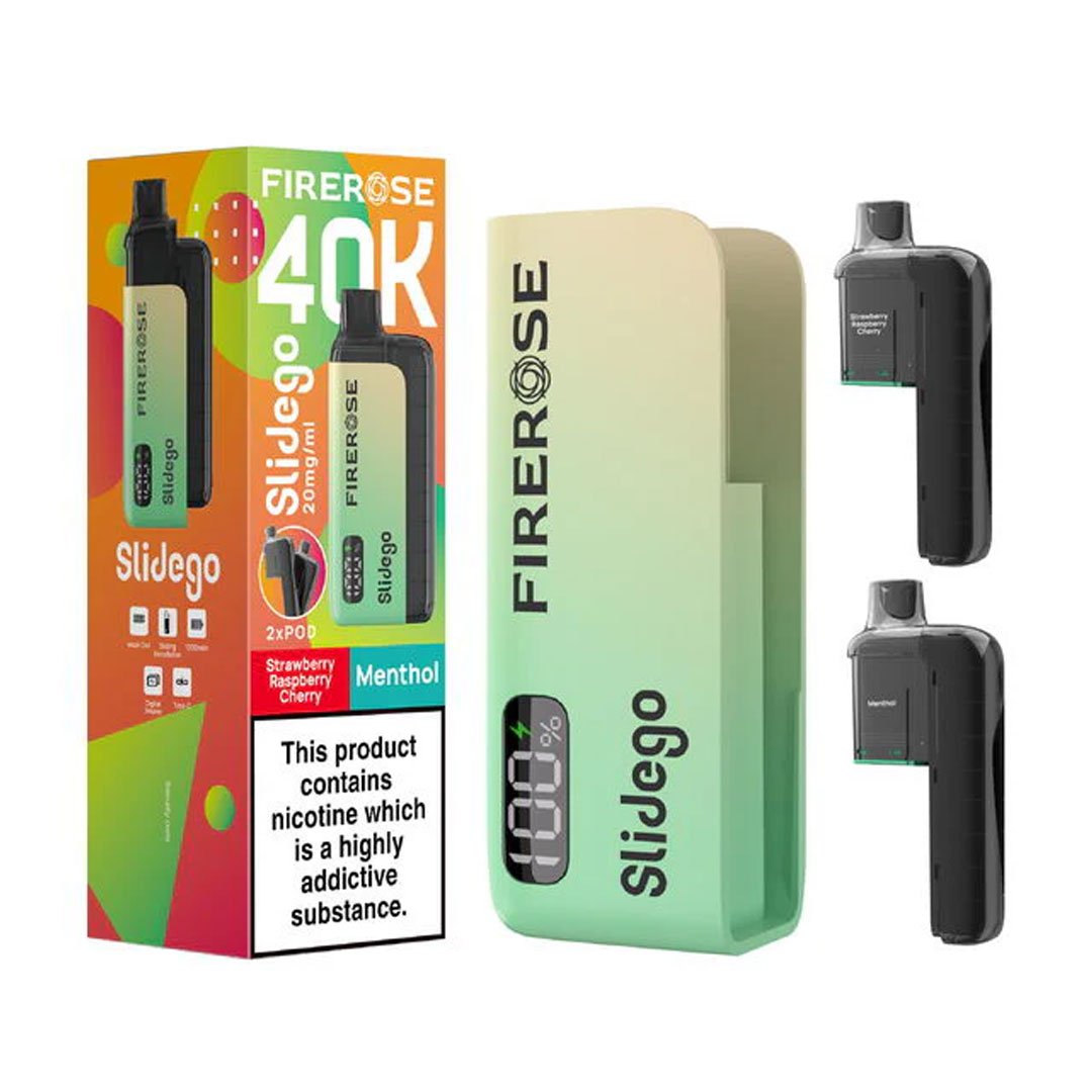 Firerose SlideGo 40k Puffs Prefilled Pod Kit - Strawberry Raspberry Cherry / Menthol