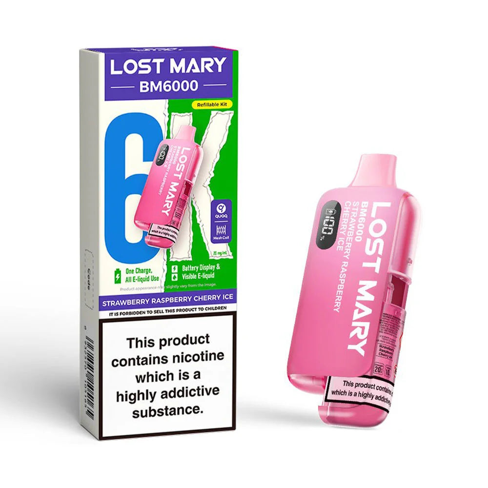Lost Mary BM6000 Refillable Pod Kit - Strawberry Raspberry Cherry Ice