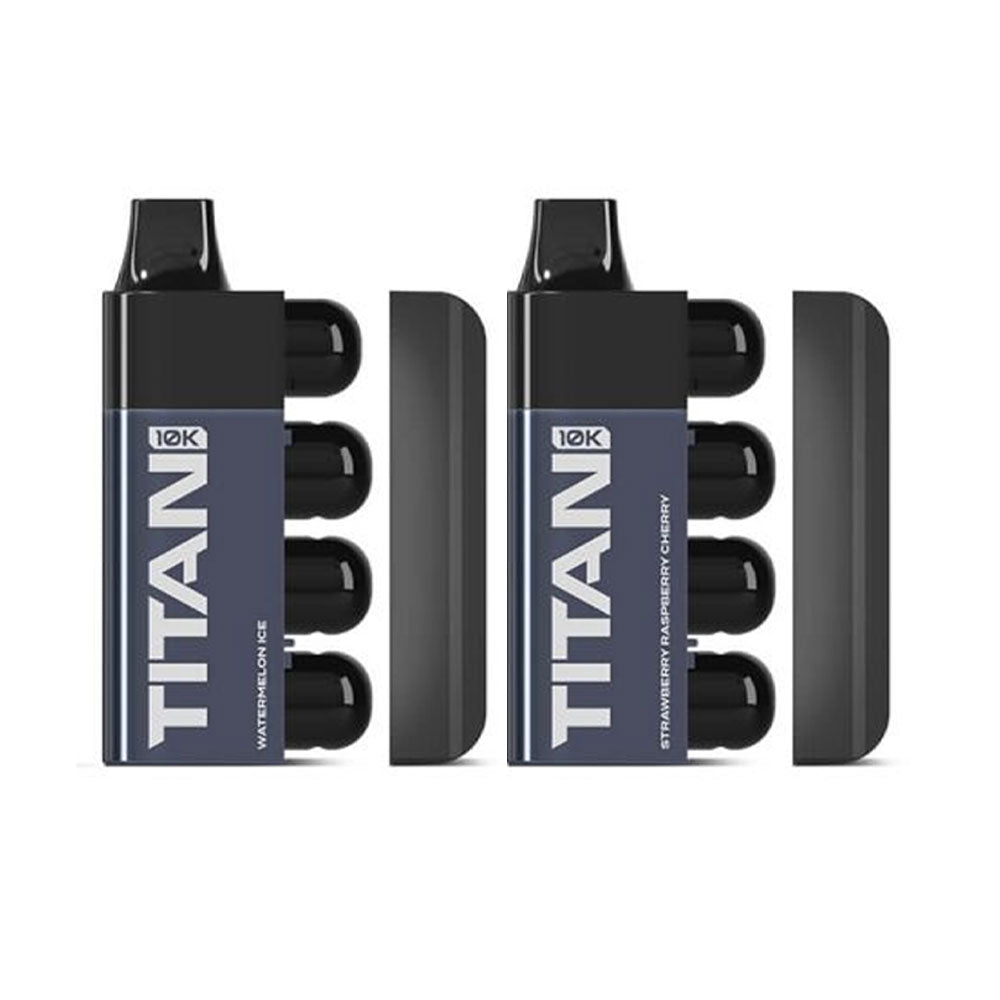 Two TITAN vape devices with pods