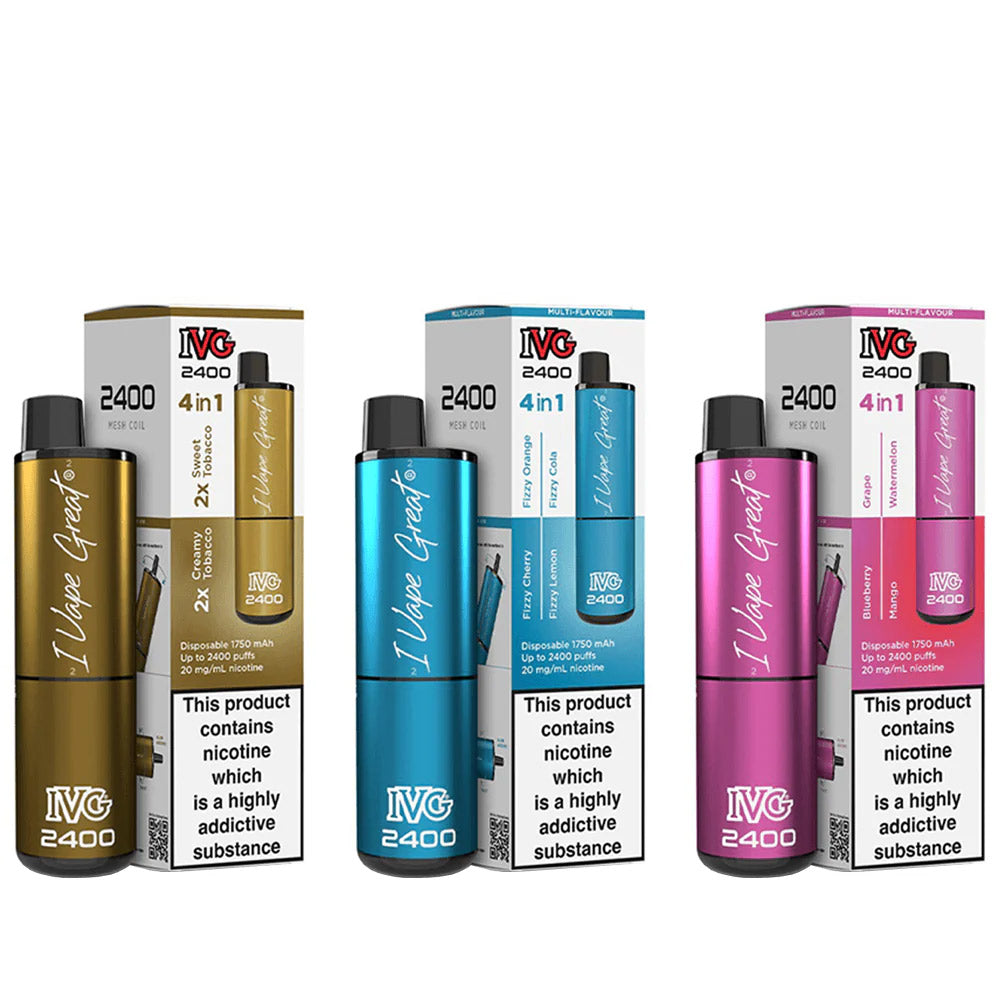 IVG 2400 4-in-1 Puffs Disposable Vape | 5 For 20 IVG 2400 4-in-1 Puffs Disposable Vape | 5 For 20