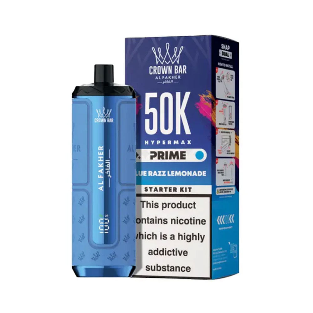 Al Fakher Crown Bar 50K Hypermax Prefilled Pod Kit - Blue Razz Lemonade