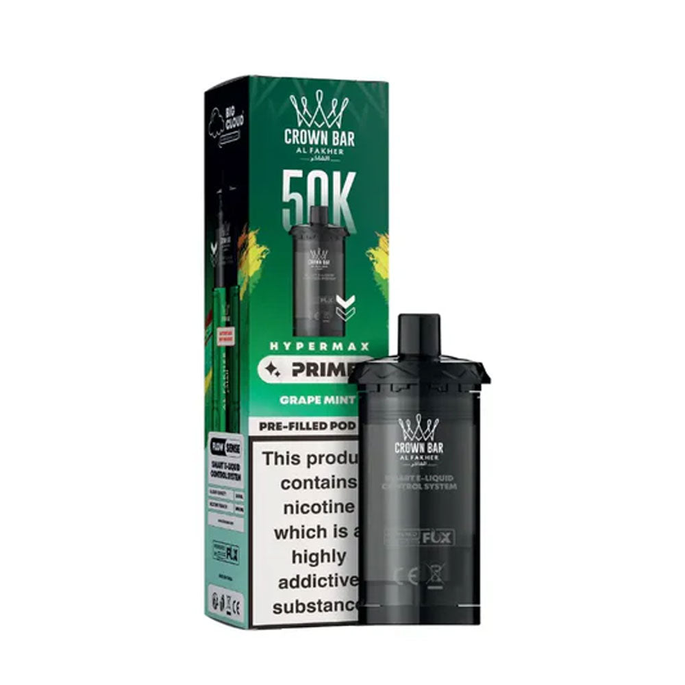 Al Fakher Crown Bar 50K Hypermax Prefilled Pods - Grape Mint