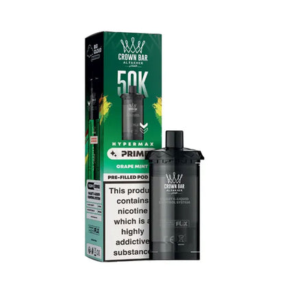 Al Fakher Crown Bar 50K Hypermax Prefilled Pods - Grape Mint