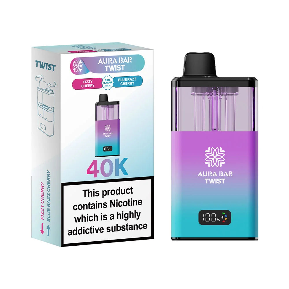 Aura Bar Twist 40K Prefilled Pod Kit - Fizzy Cherry / Blue Razz Cherry