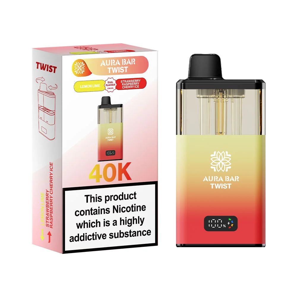 Aura Bar Twist 40K Prefilled Pod Kit - Lemon Lime / Strawberry Raspberry Cherry Ice