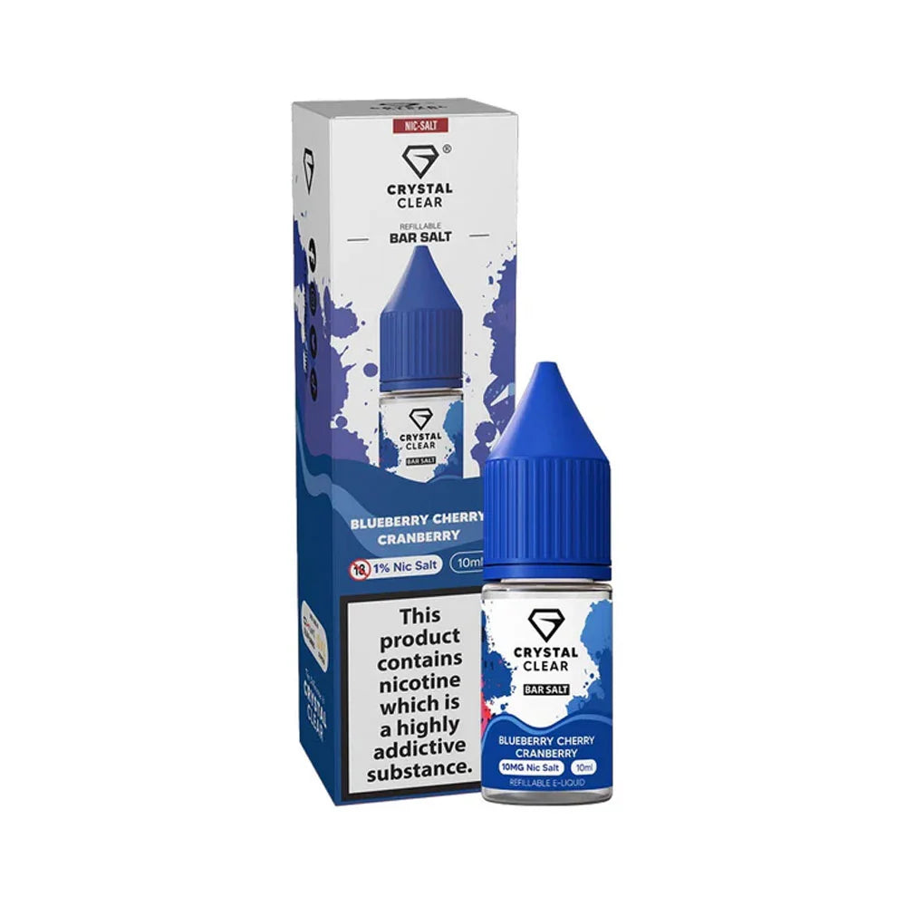 Crystal Clear Bar 10ml Nic Salt E Liquid - Blueberry Cherry Cranberry