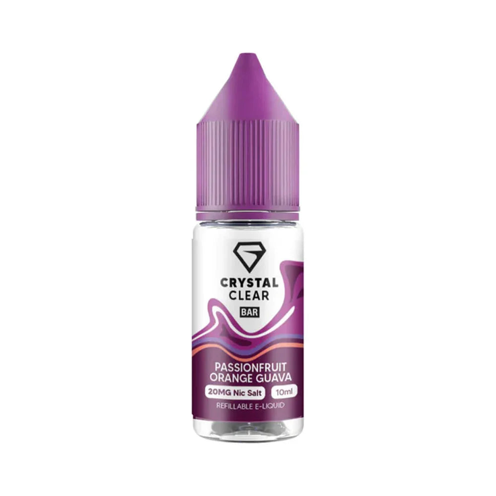 Crystal Clear Bar 10ml Nic Salt E Liquid - Passionfruit Orange Guava