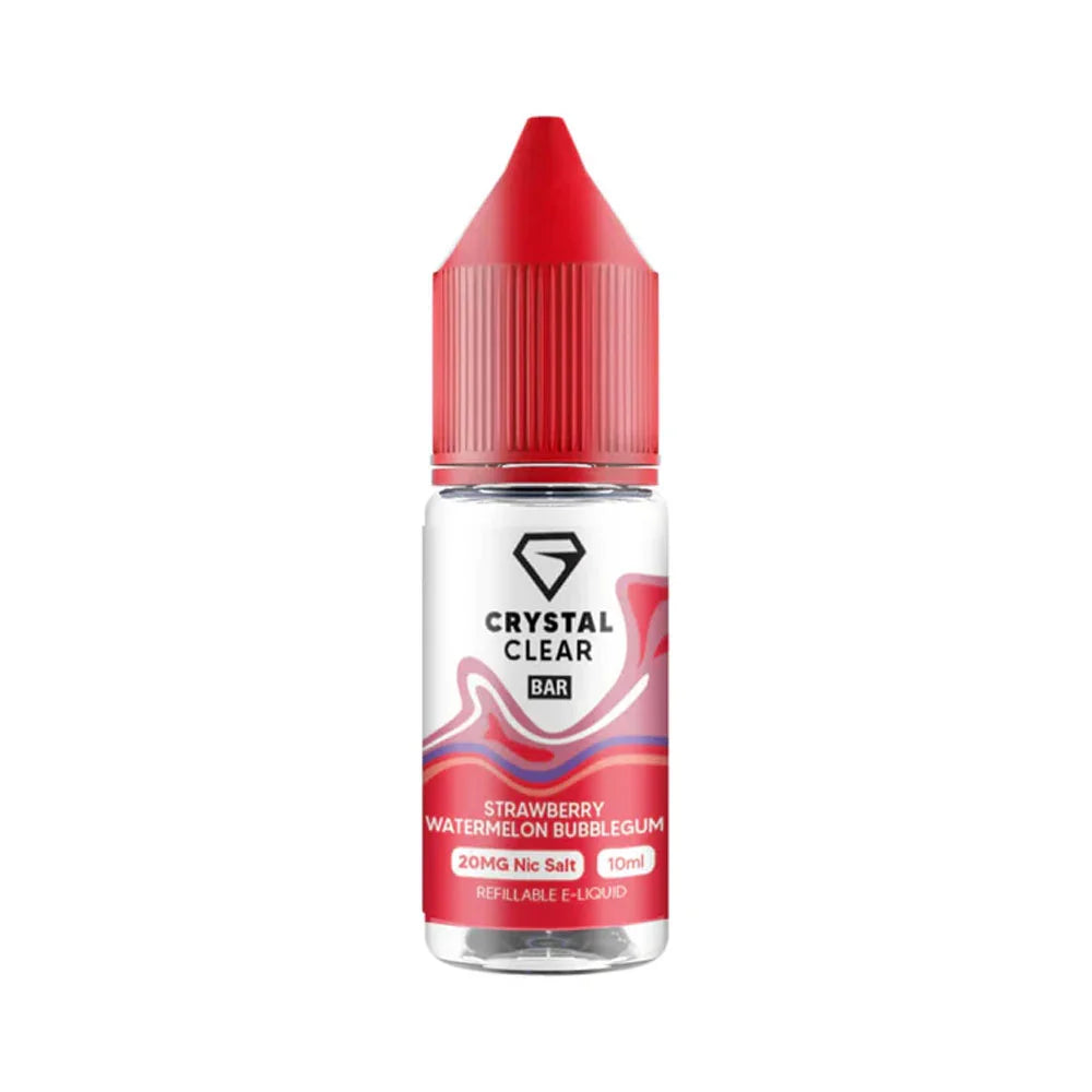 Crystal Clear Bar 10ml Nic Salt E Liquid - Strawberry Watermelon Bubblegum