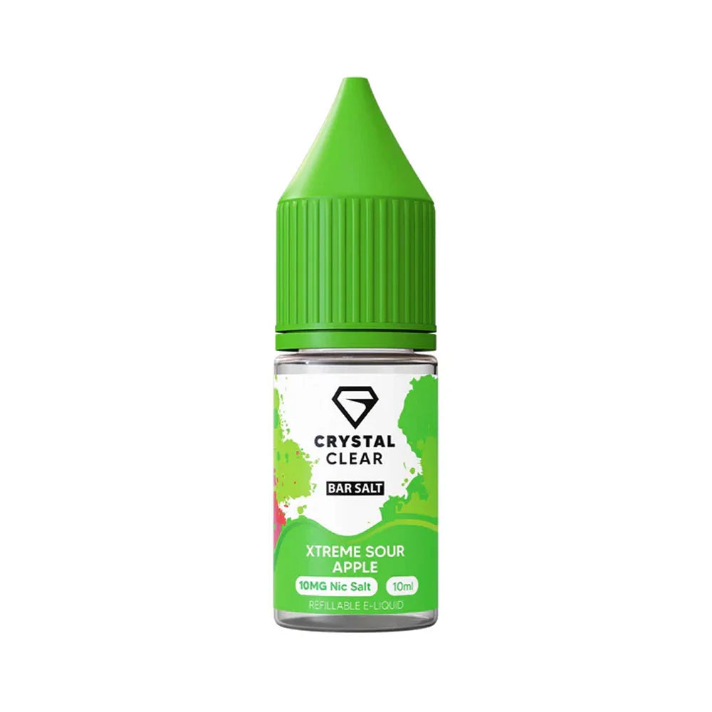 Crystal Clear Bar 10ml Nic Salt E Liquid - Xtreme Sour Apple