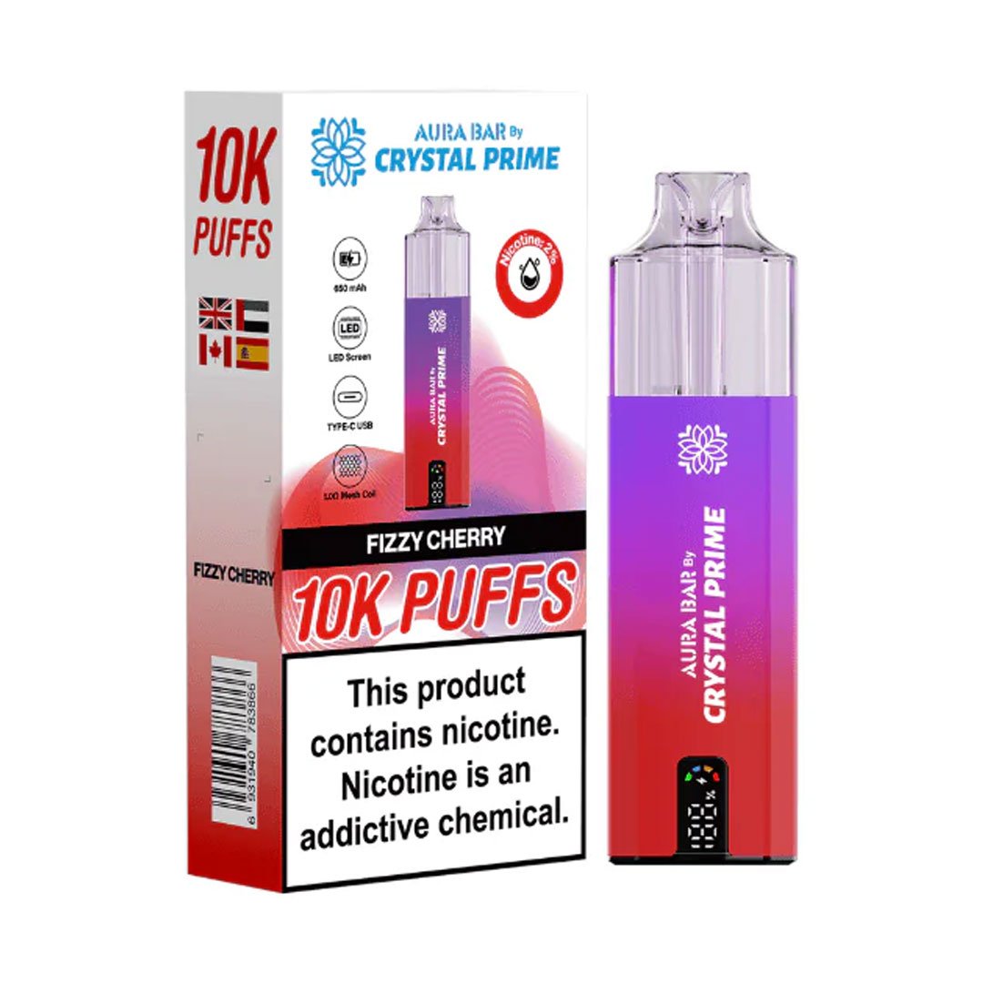 Crystal Prime Aura Bar 10K Prefilled Pod Kit - Fizzy Cherry