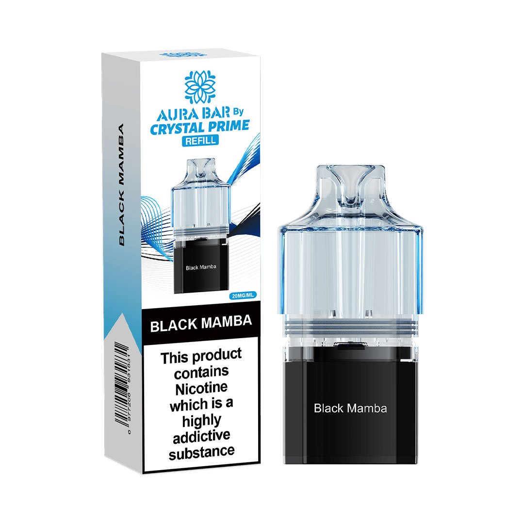 Crystal Prime Aura Bar 10K Prefilled Pods - Black Mamba