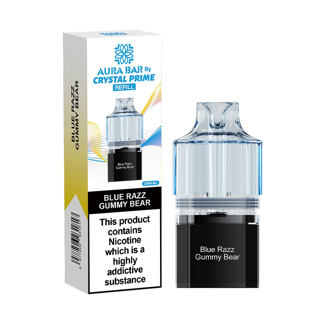 Crystal Prime Aura Bar 10K Prefilled Pods - Blue Razz Gummy Bear