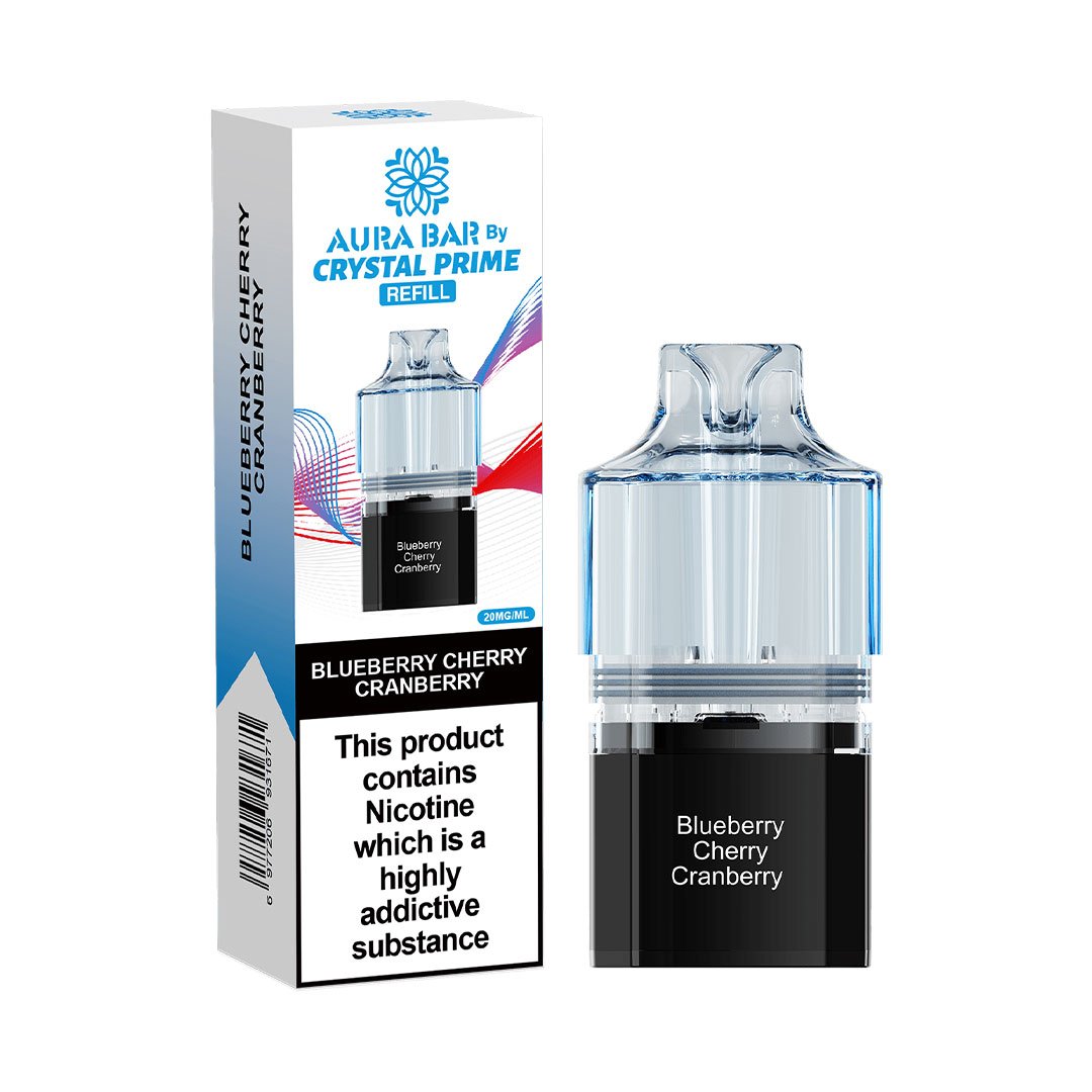 Crystal Prime Aura Bar 10K Prefilled Pods - Blueberry Cherry Cranberry