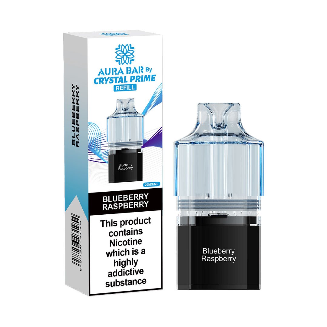 Crystal Prime Aura Bar 10K Prefilled Pods - Blueberry Raspberry