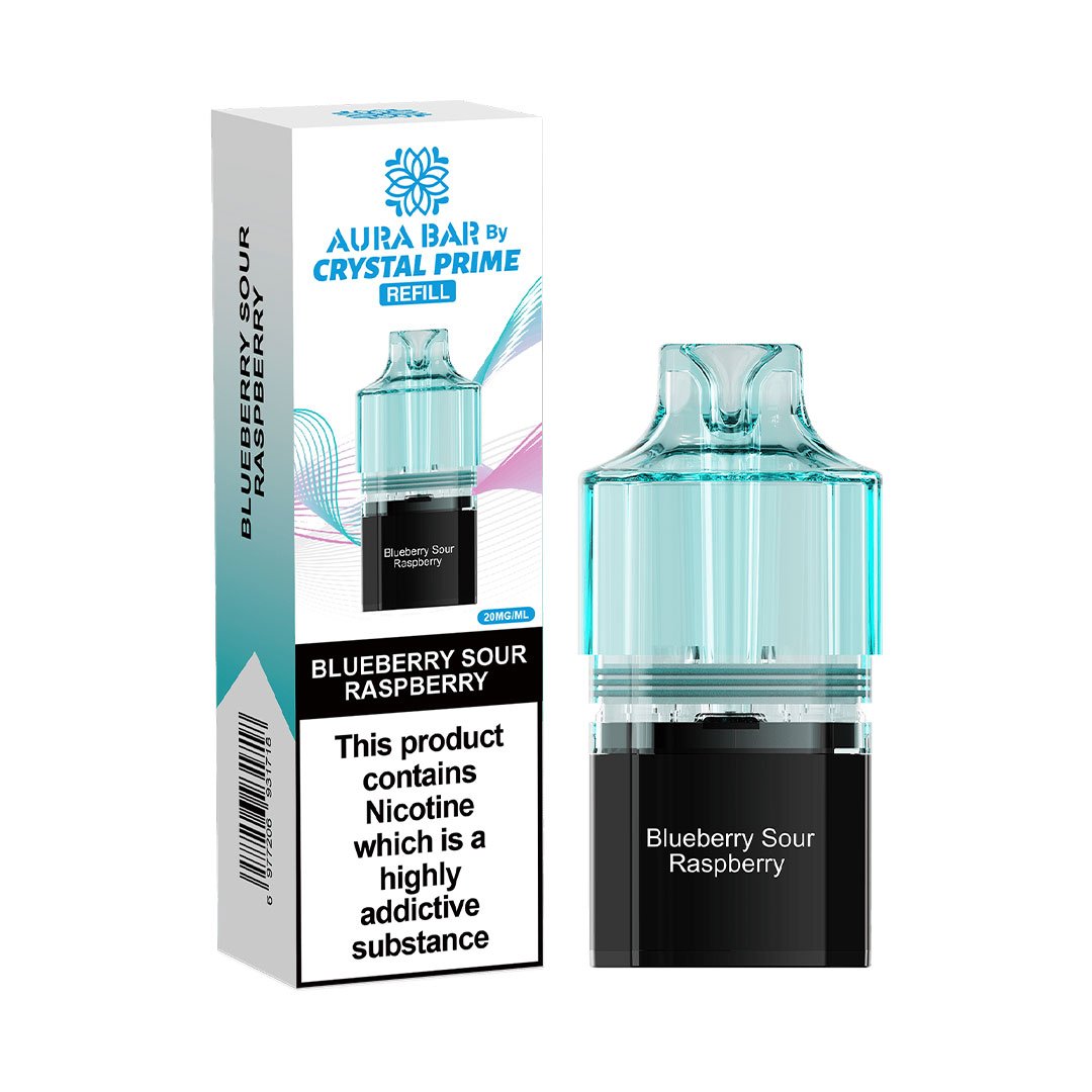 Crystal Prime Aura Bar 10K Prefilled Pods - Blueberry Sour Raspberry