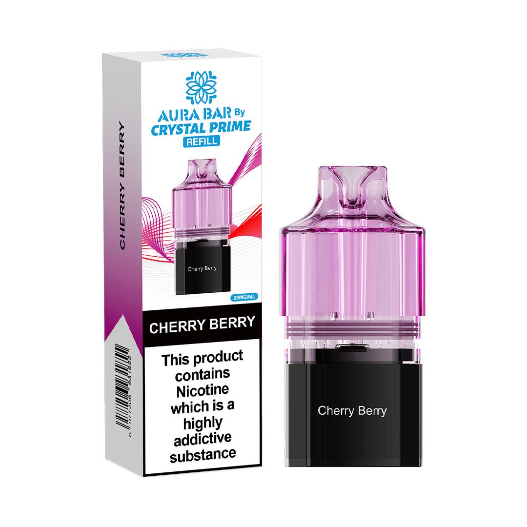 Crystal Prime Aura Bar 10K Prefilled Pods - Cherry Berry
