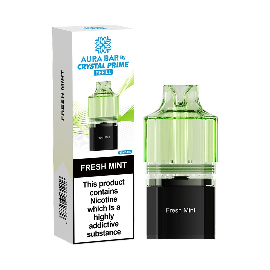 Crystal Prime Aura Bar 10K Prefilled Pods - Fresh Mint