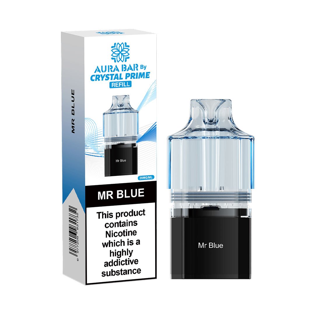 Crystal Prime Aura Bar 10K Prefilled Pods - Mr Blue