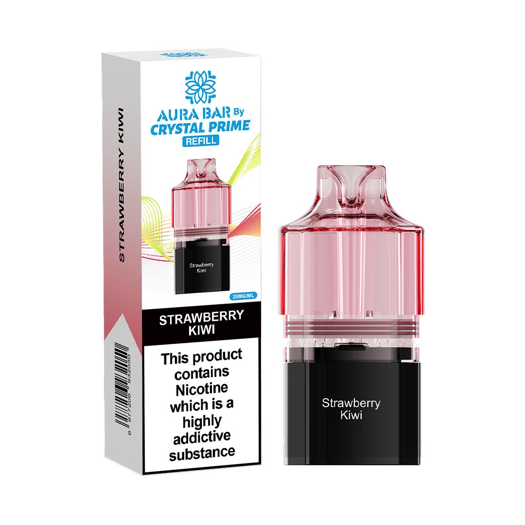 Crystal Prime Aura Bar 10K Prefilled Pods - Strawberry Kiwi