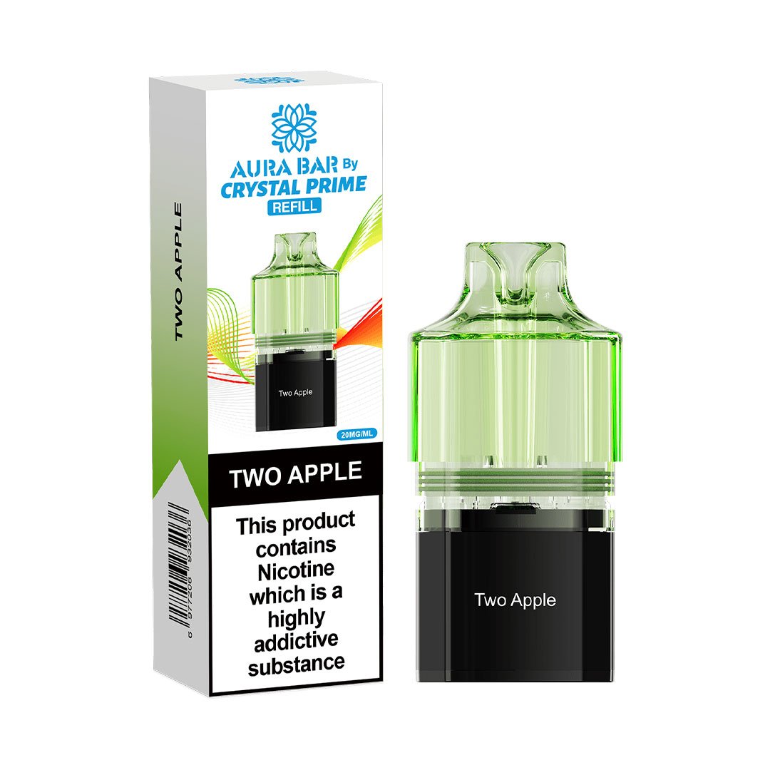 Crystal Prime Aura Bar 10K Prefilled Pods - Two Apple