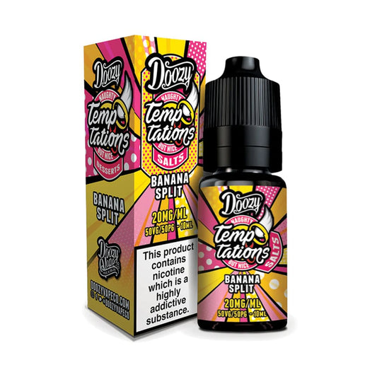 Doozy Vape Temptations Banana Split 10ml Nicsalt E Liquid