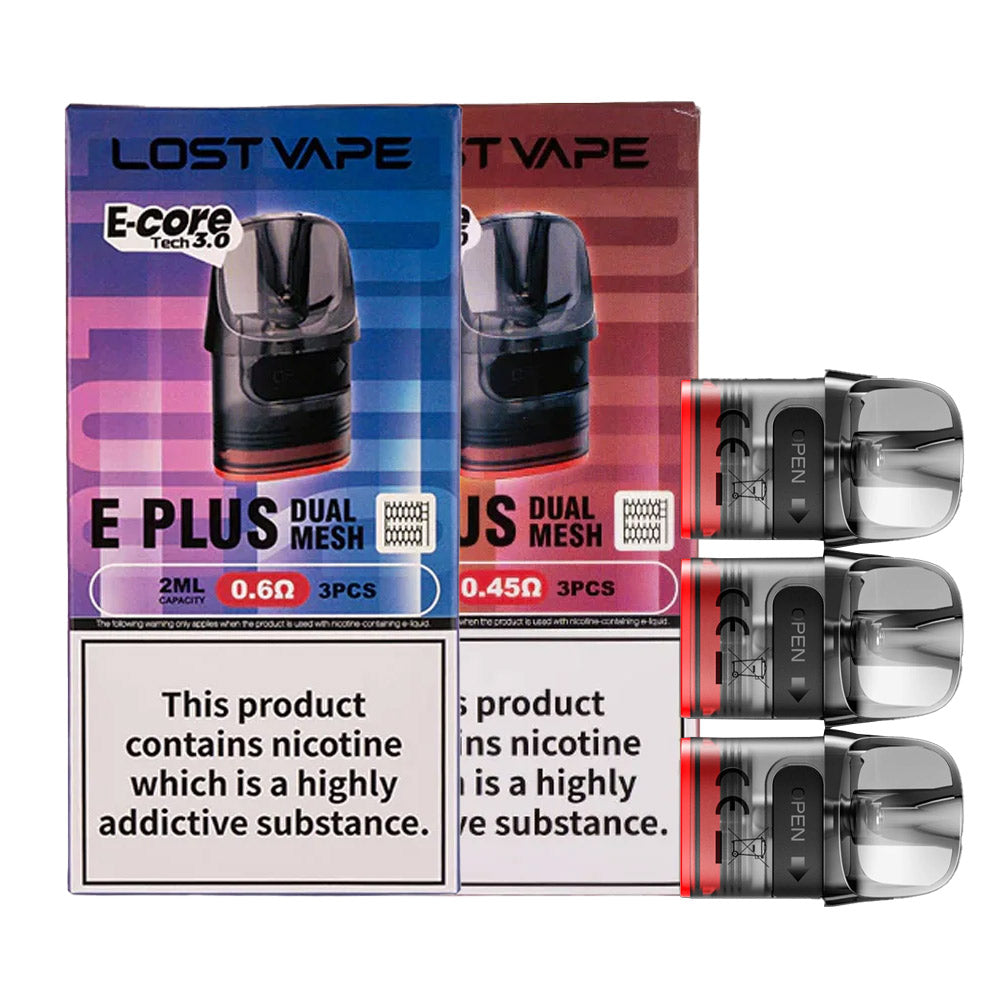 Lost Vape E Plus Replacement Pods Dual Mesh (Pack of 3)