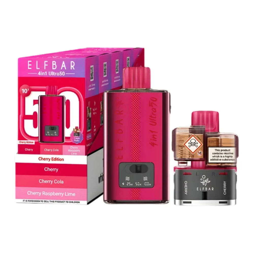 Elf Bar 4-In-1 Ultra 50 Prefilled Pod Kit - Cherry Edition