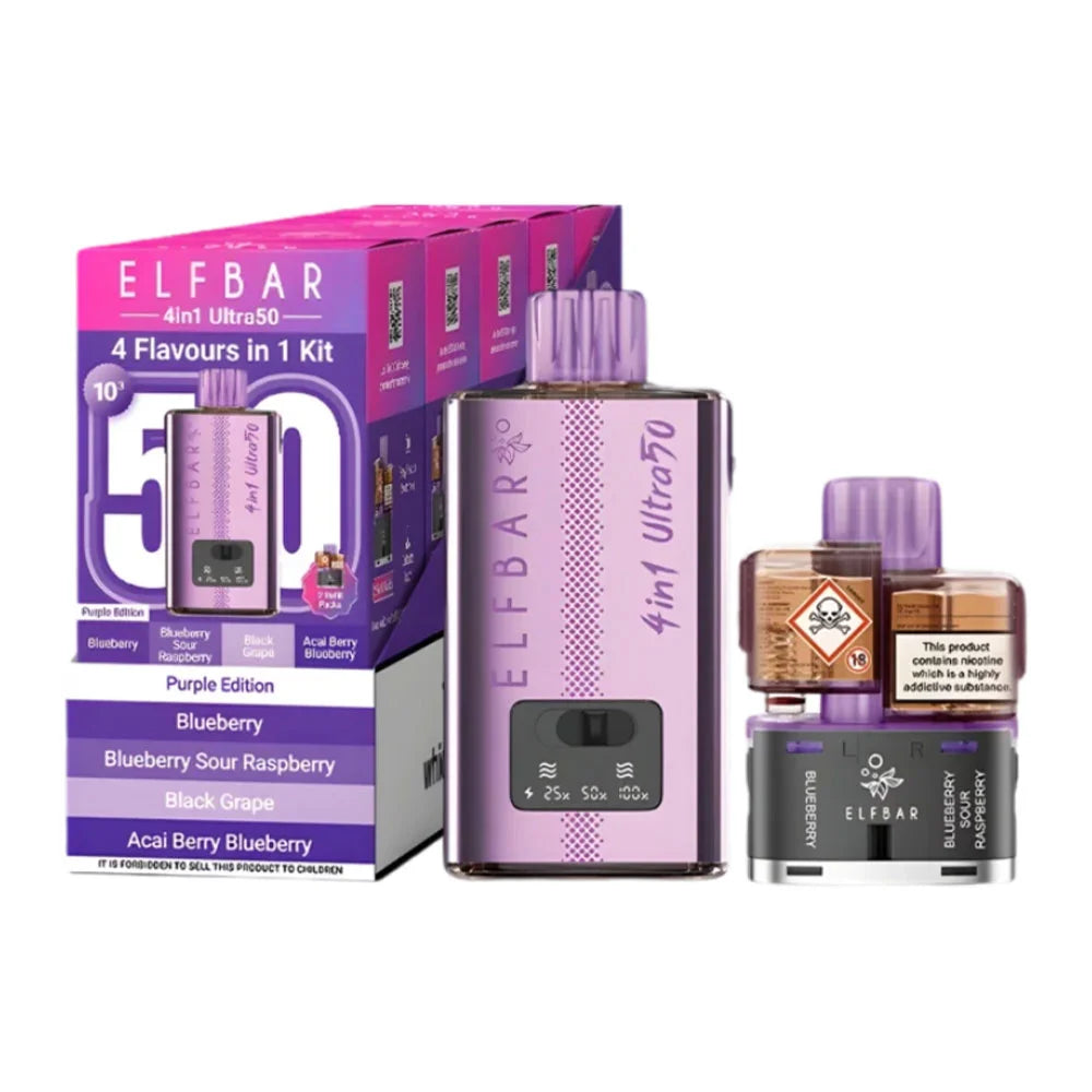 Elf Bar 4-In-1 Ultra 50 Prefilled Pod Kit - Purple Edition