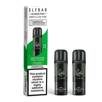 Elf Bar 600 Prefilled Pods (Pack of 2) - Kiwi Passion Fruit Guava
