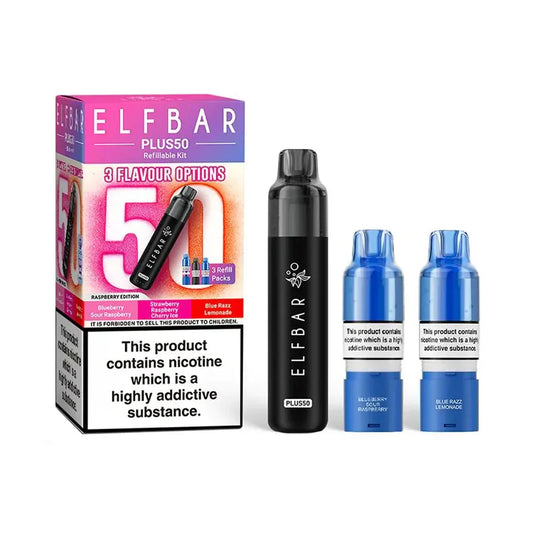 Elf Bar Plus 50 Refillable Pod Kit - Raspberry Edition