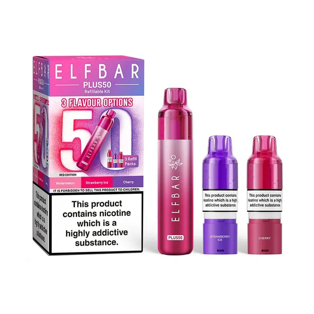 Elf Bar Plus 50 Refillable Pod Kit - Red Edition