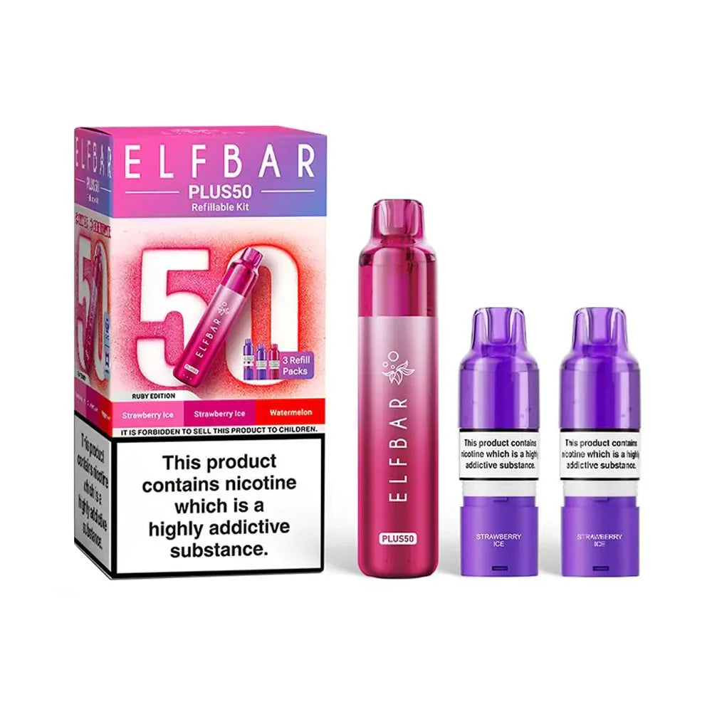 Elf Bar Plus 50 Refillable Pod Kit - Ruby Edition