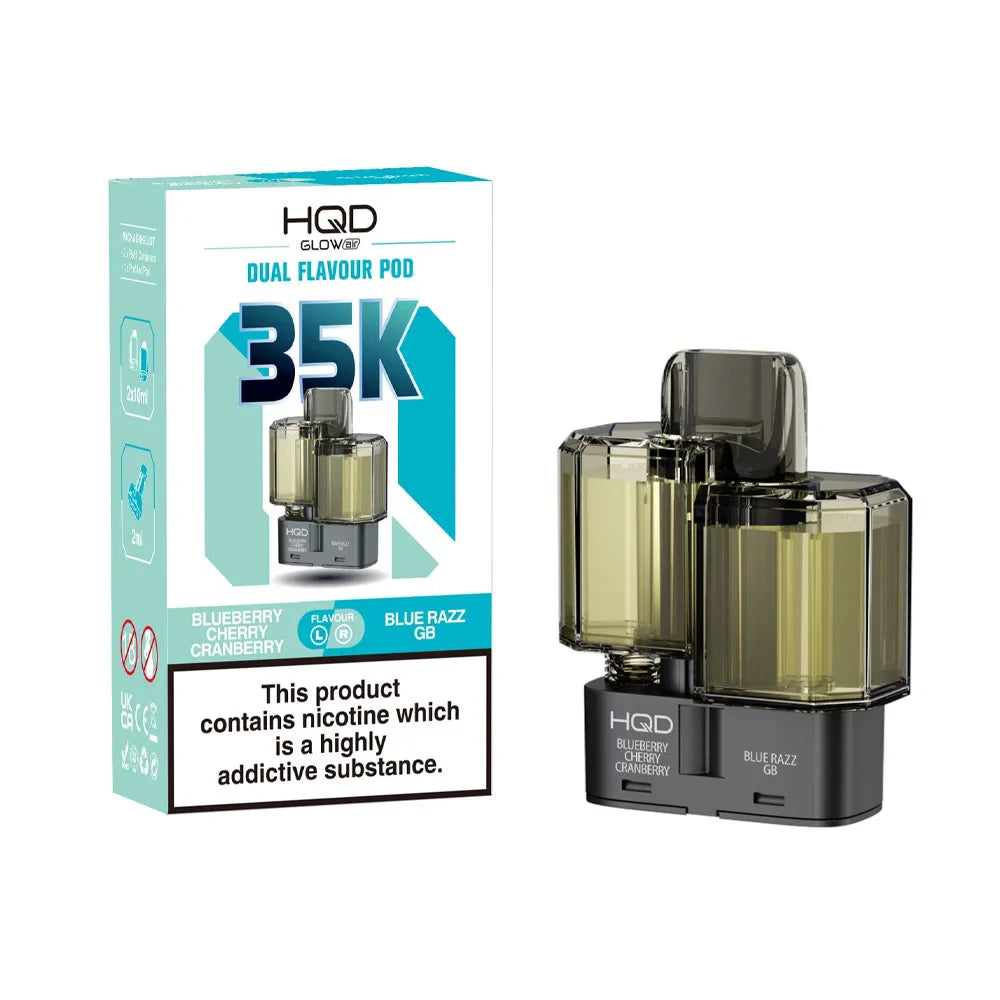 HQD Glow Air 35K 2-in-1 Prefilled Pods - Blueberry Cherry Cranberry / Blue Razz GB
