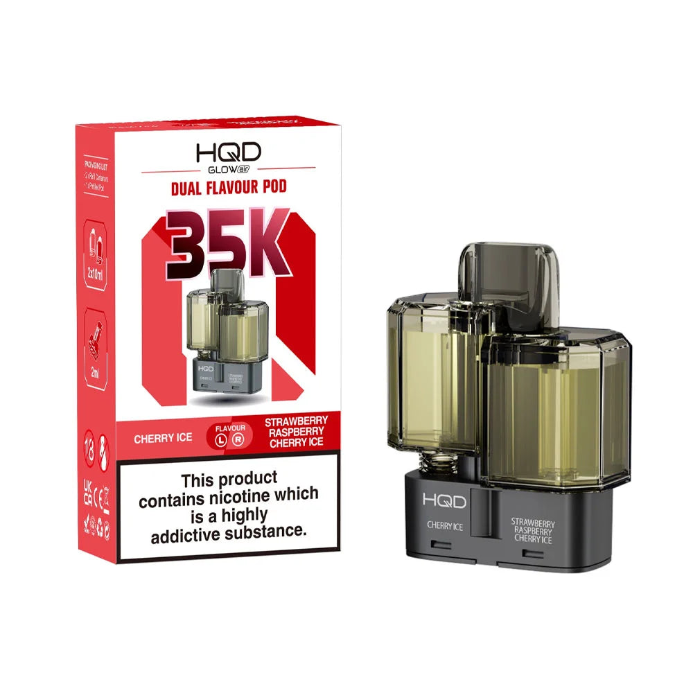 HQD Glow Air 35K 2-in-1 Prefilled Pods - Cherry Ice / Strawberry Raspberry Cherry Ice