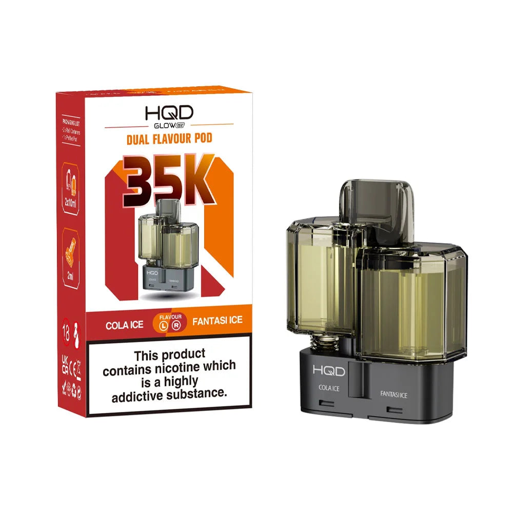 HQD Glow Air 35K 2-in-1 Prefilled Pods - Cola Ice / Fantasi Ice