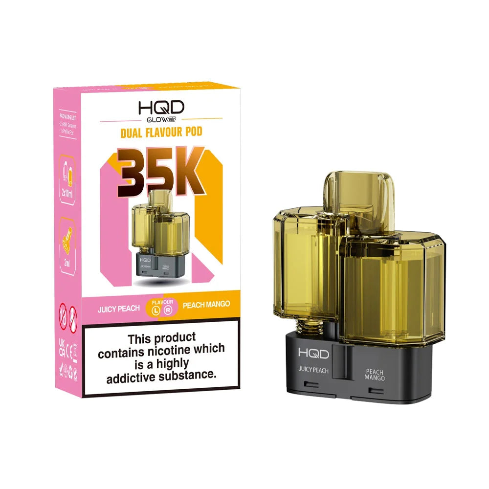 HQD Glow Air 35K 2-in-1 Prefilled Pods - Juicy Peach / Peach Mango