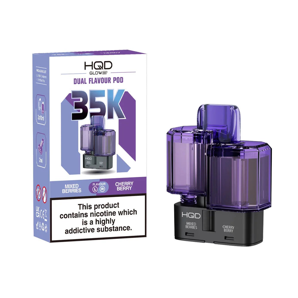 HQD Glow Air 35K 2-in-1 Prefilled Pods - Mixed Berries / Cherry Berry