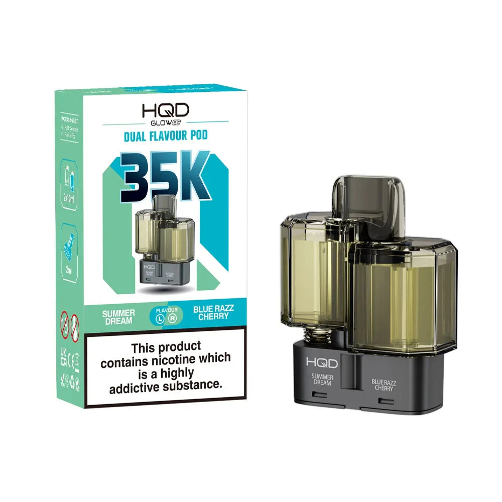 HQD Glow Air 35K 2-in-1 Prefilled Pods - Summer Dream / Blue Razz Cherry