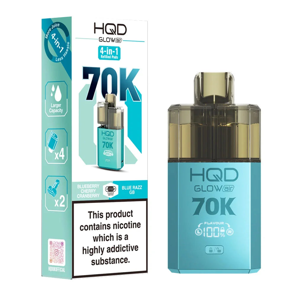 HQD Glow Air 70K 4-in-1 Prefilled Pod Kit - Blueberry Cherry Cranberry / Blue Razz GB