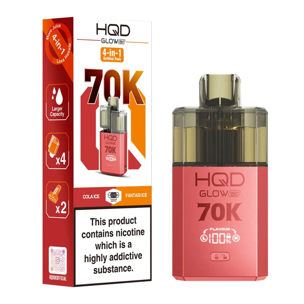 HQD Glow Air 70K 4-in-1 Prefilled Pod Kit - Cola Ice / Fantasi Ice