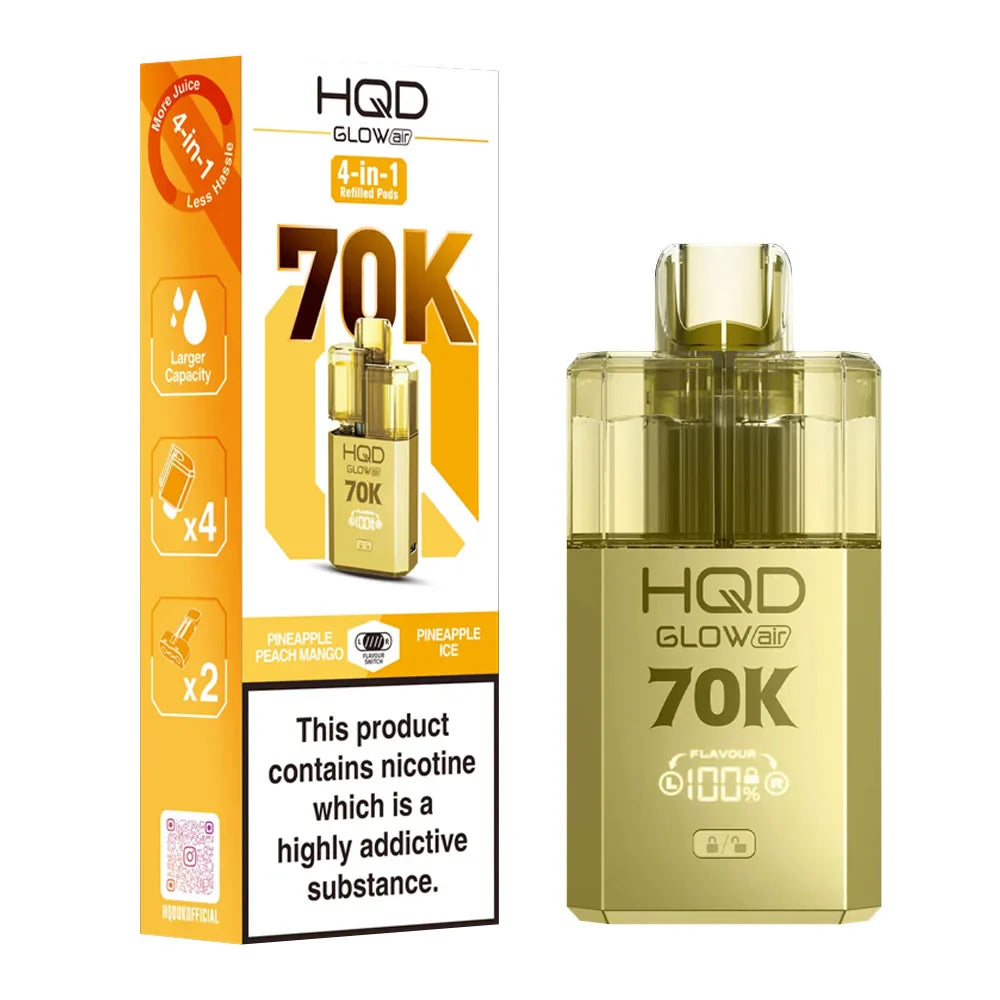 HQD Glow Air 70K 4-in-1 Prefilled Pod Kit - Pineapple Peach Mango / Pineapple Ice