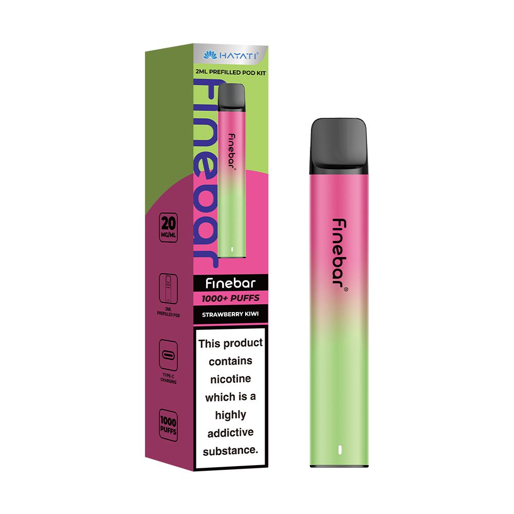 Hayati Finebar 1000 Puffs Prefilled Pod Kit - Strawberry Kiwi