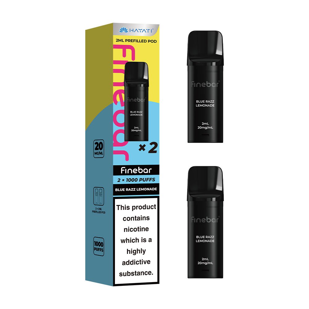 Hayati Finebar 1000 Puffs Prefilled Pods (Pack of 2) - Blue Razz Lemonade