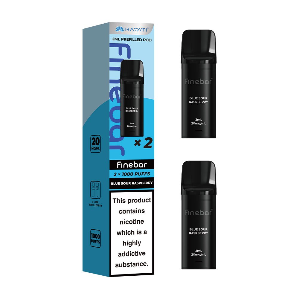 Hayati Finebar 1000 Puffs Prefilled Pods (Pack of 2) - Blue Sour Raspberry