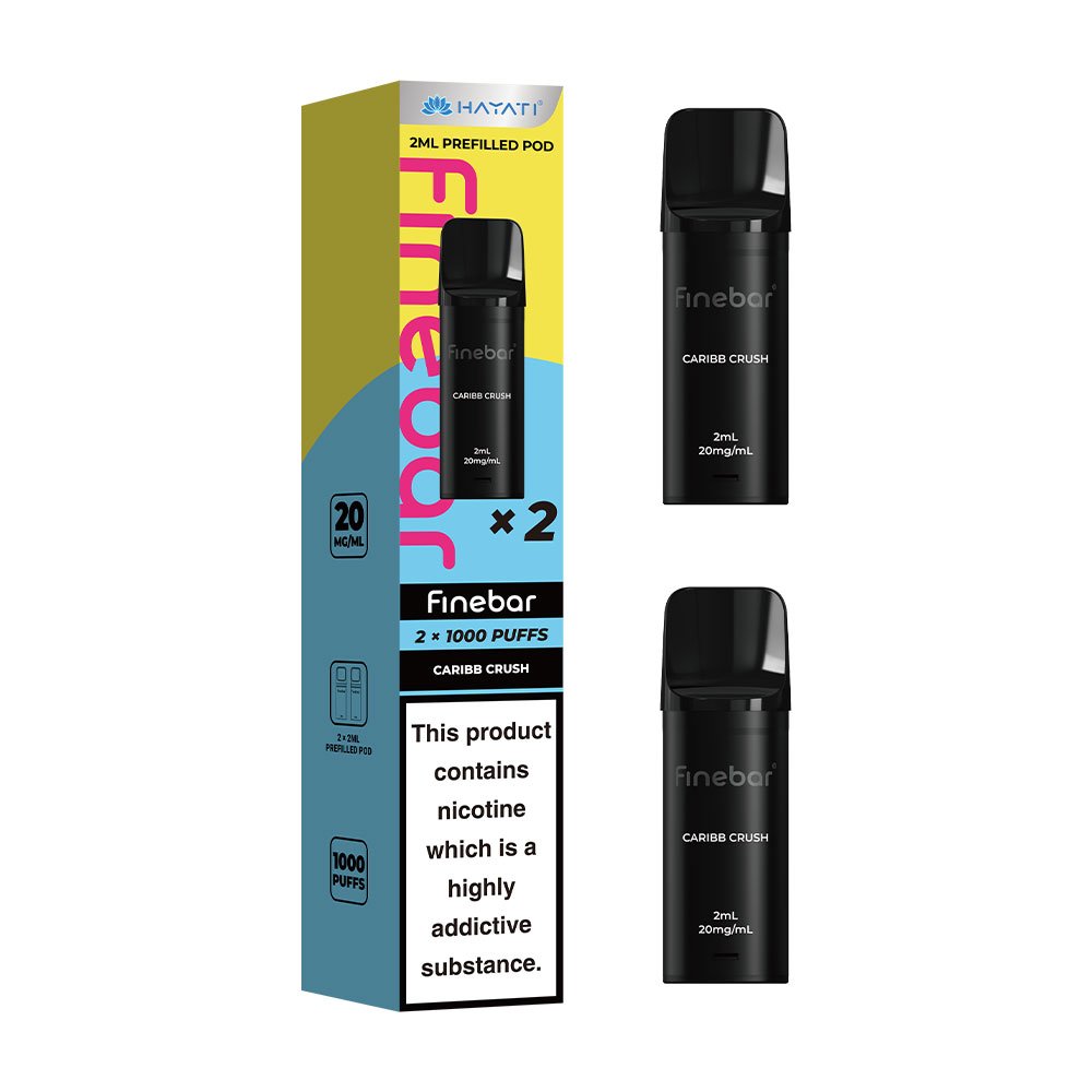 Hayati Finebar 1000 Puffs Prefilled Pods (Pack of 2) - Caribb Crush