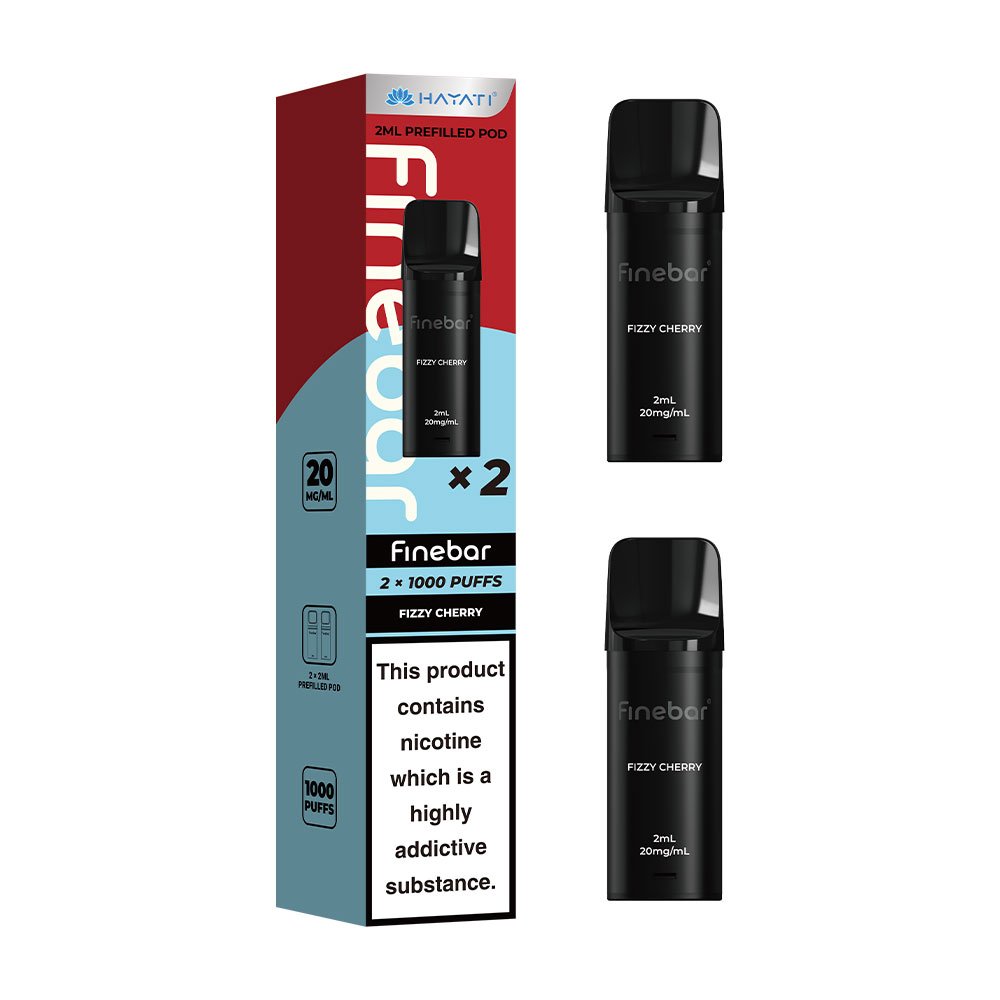 Hayati Finebar 1000 Puffs Prefilled Pods (Pack of 2) - Fizzy Cherry