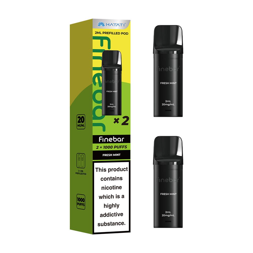 Hayati Finebar 1000 Puffs Prefilled Pods (Pack of 2)- Fresh Mint